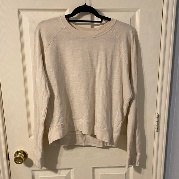 J. Crew vintage fleece Cream Long Sleeve Sweatshirt - Picture 1 of 5